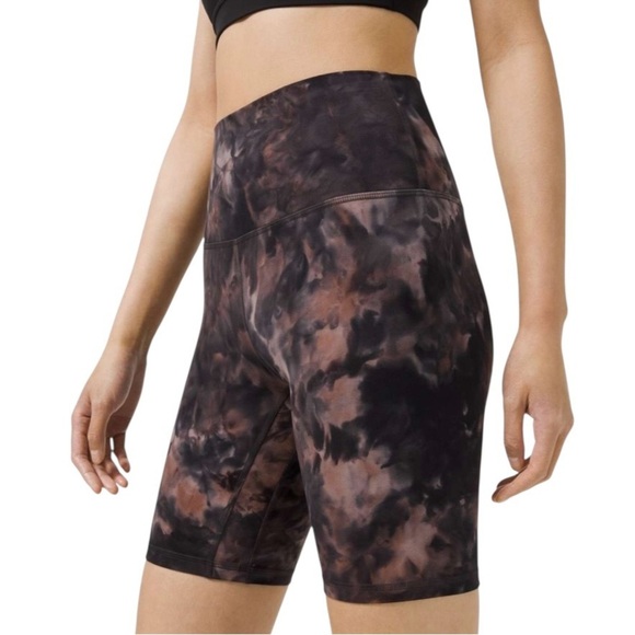 Lululemon Align High Rise Short 8" Diamond Dye Graphite Grey Pink Womens Size 4 - Picture 1 of 9